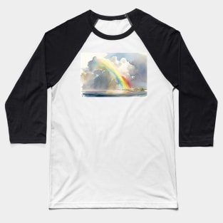 Rainbows and clouds - Watercolour - 05 Baseball T-Shirt